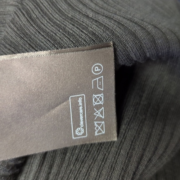 cos Turtle Neck Ribbed Knit Mid Bodycon Dress Black XS/S minimalist preppy fall - Picture 8 of 8